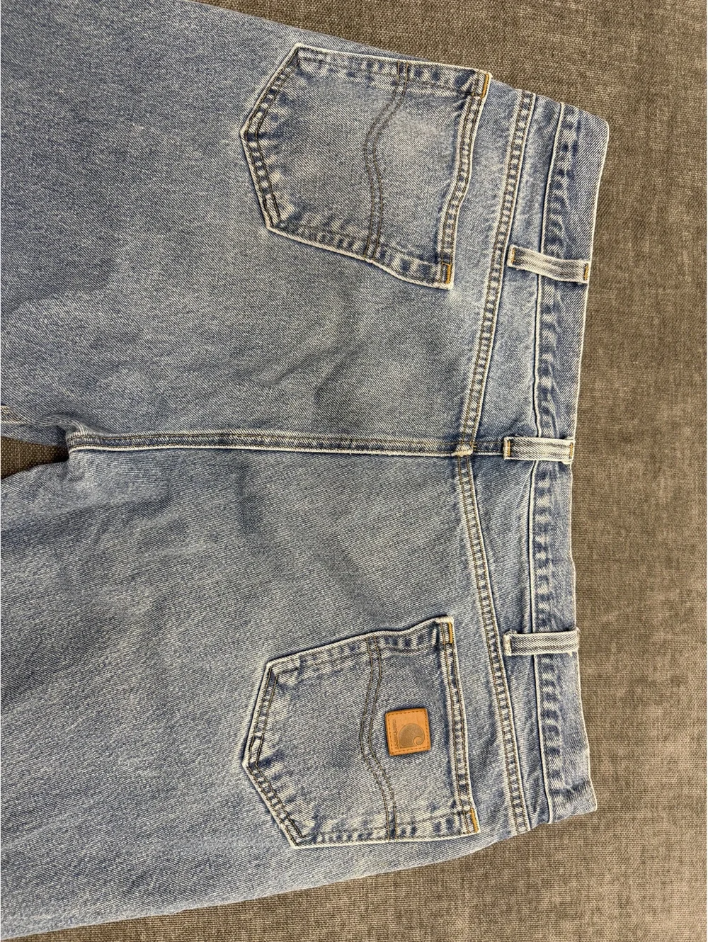 Carhartt Light Blue Straight Leg Jeans with Paint Stains